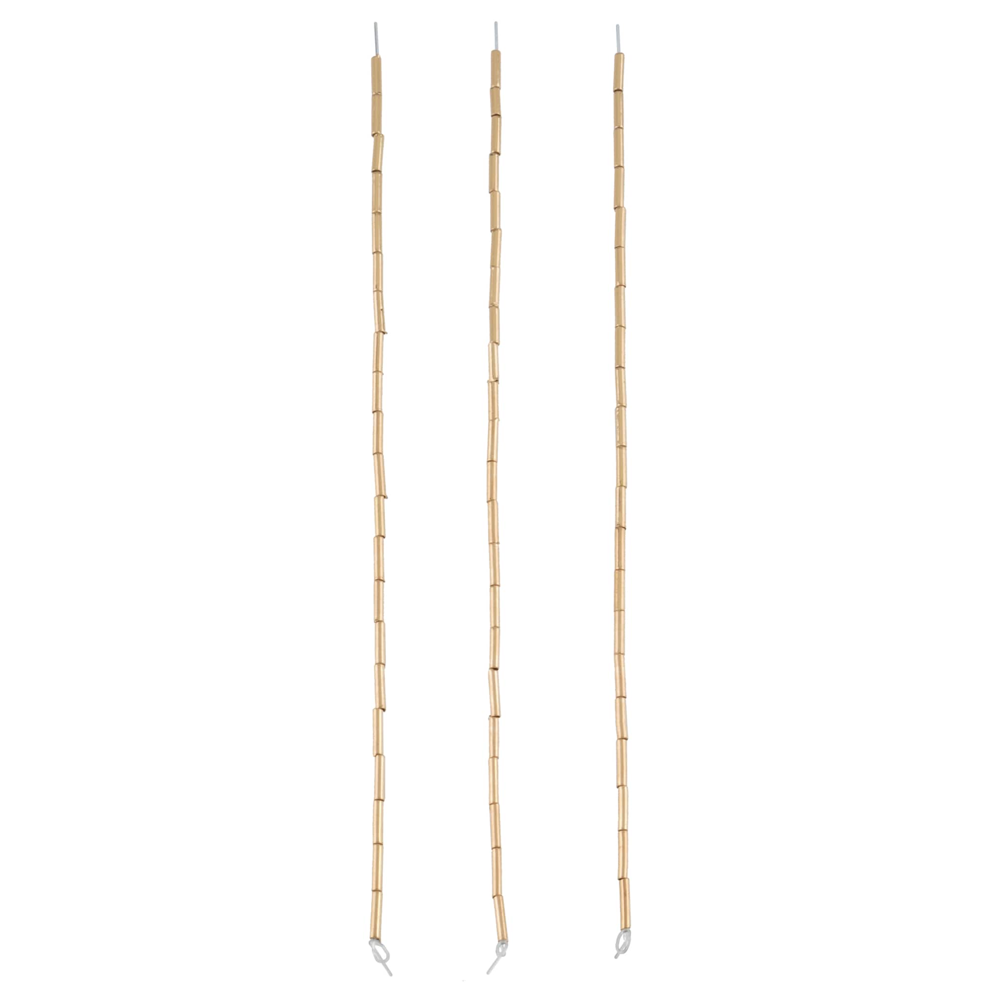 Gold Metal Bugle Beads, 6mm by Bead Landing™